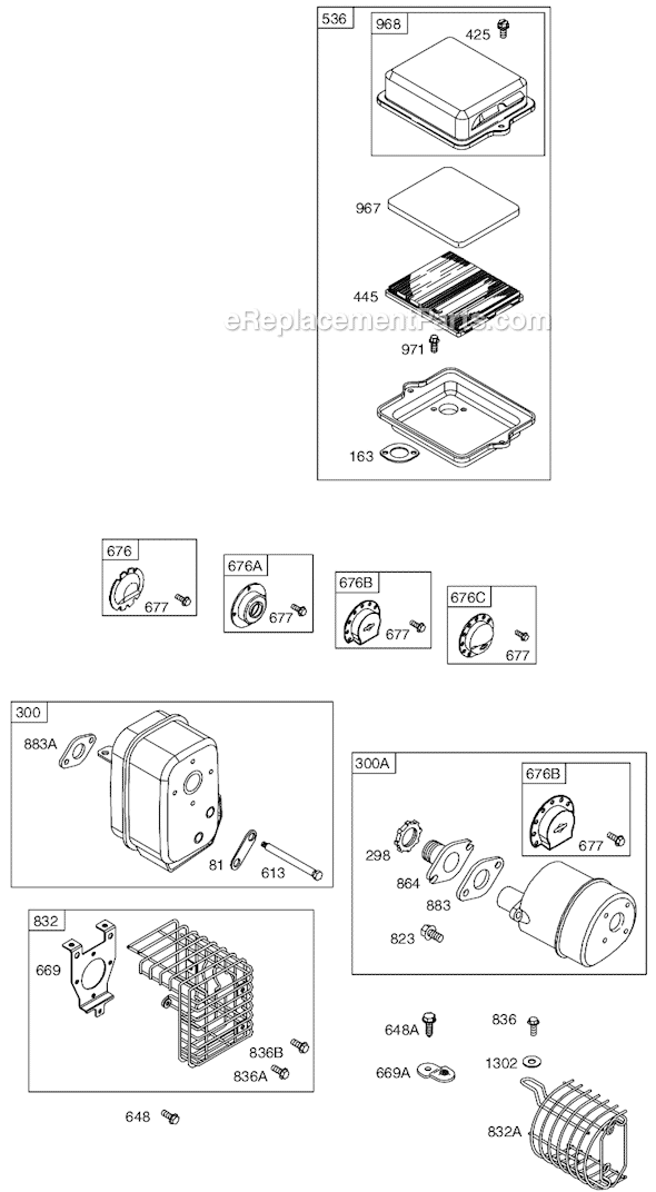 Page F Diagram and Parts List for 92200SERIES 0007-1250 Briggs and Stratton Engine